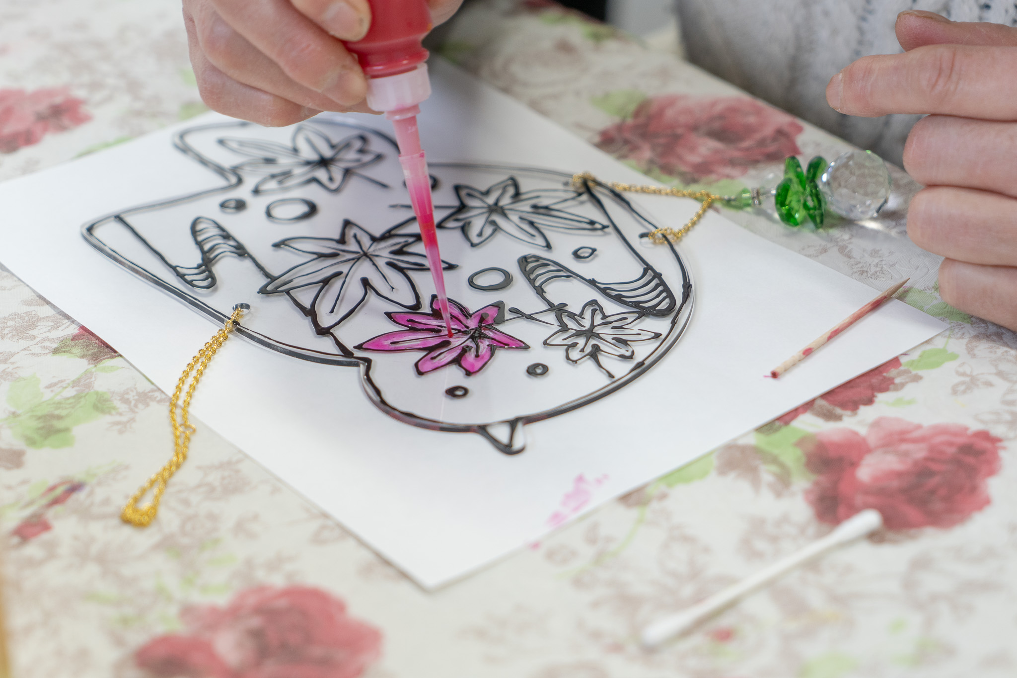 松戸の大人のカルチャースクール:ディンプルアート講座の様子